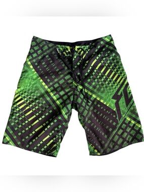 Fox Men’s Green & Black Geometric Hybrid Board Shorts